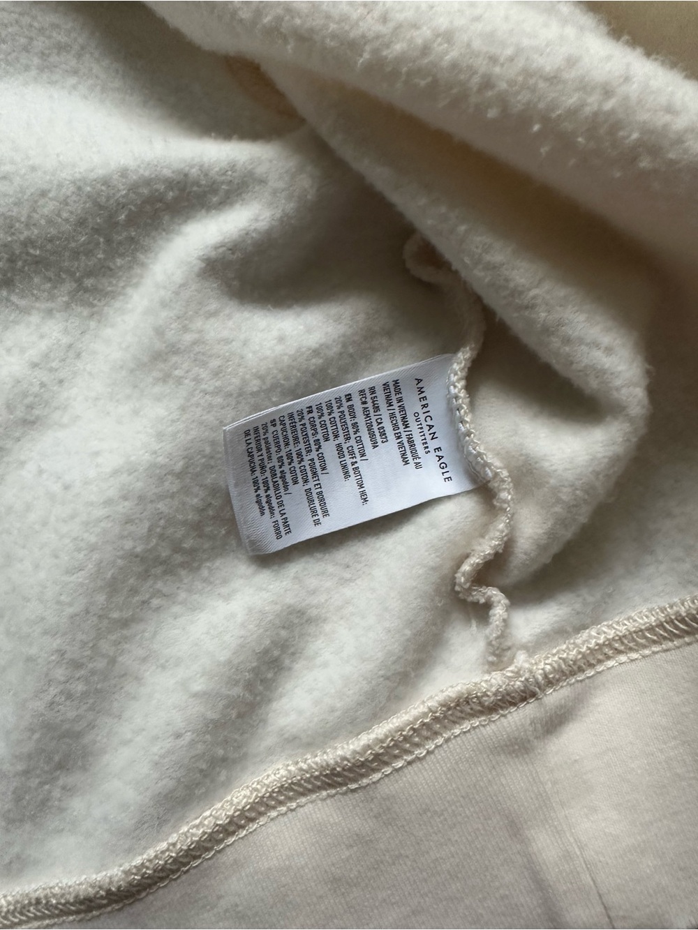American Eagle Outfitters Off-White Hooded Zip Jacket - Picture 4 of 6